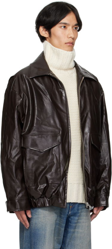 Jakke Maison Margiela MM6 Maison Margiela Sports Faux-Leather Jacket Brun | SH0AM0065 M35465, 1