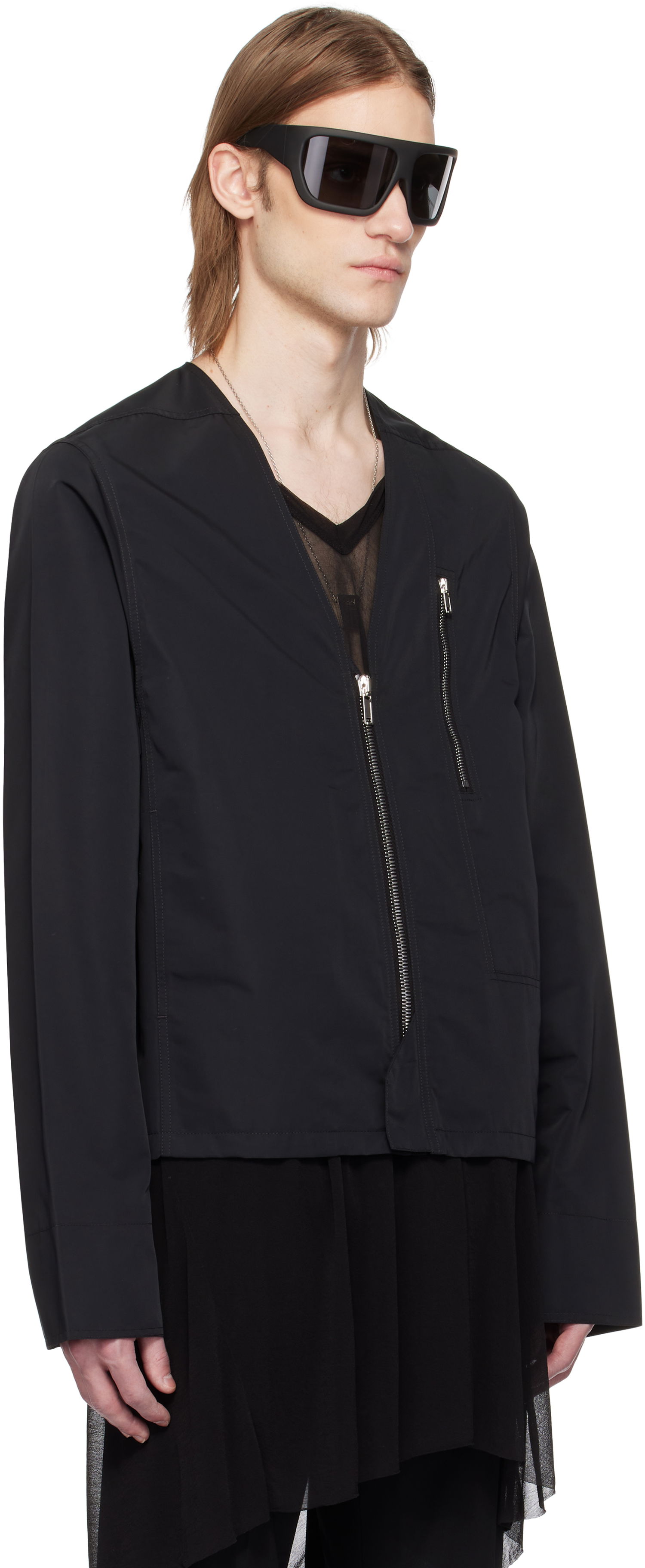 Vest Rick Owens Rick Owens Hollywood V Safety Jacket Sort | RU01E5775 FT, 1