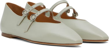 Skopleje Aeyde Aeyde Franny Double Buckle Ballerina Flats Grøn | A11-FL-VALS08FL148-SS25-1017-007, 3