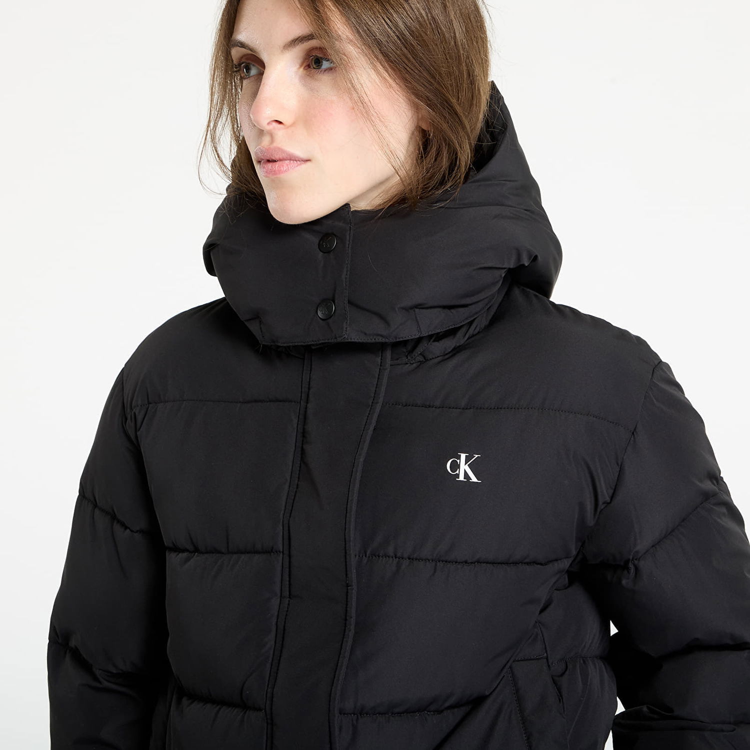 Puffer jakke CALVIN KLEIN Calvin Klein Jeans Matte Monologo Short Puffer Jacket Sort | LV047D513G UB1, 1