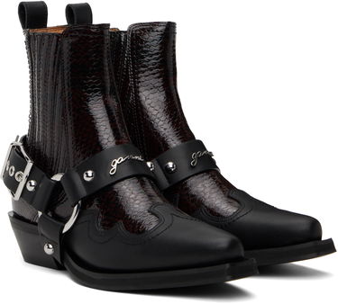 Tilbehør GANNI GANNI Low Cut Western Chelsea Boots Sort | S2855, 3