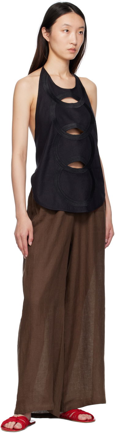 Tanktop Baserange Baserange Halter Neck Cutout Top Sort | TOCHA-WS-SU25, 3