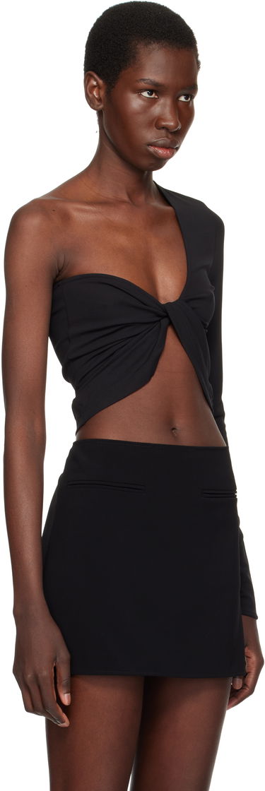 Tanktop Courrèges Courrèges Twist Asymmetrical Cropped Top Sort | 225JTO412JS0220, 1