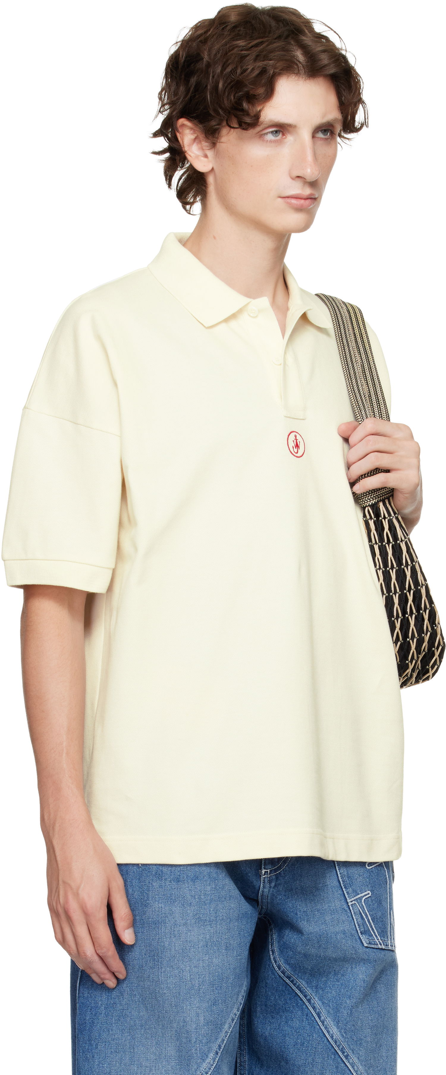 Polo skjorte JW Anderson JW Anderson Anchor Embroidery Polo Beige | JO0281-PG1479, 1