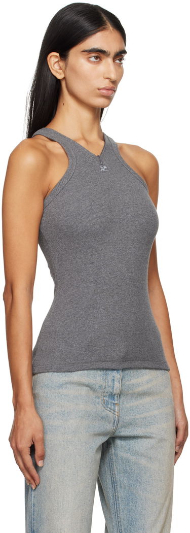 Tanktop Courrèges Criss Cross 90s Style Tank Top Grå | 324JDE079JS0165, 1
