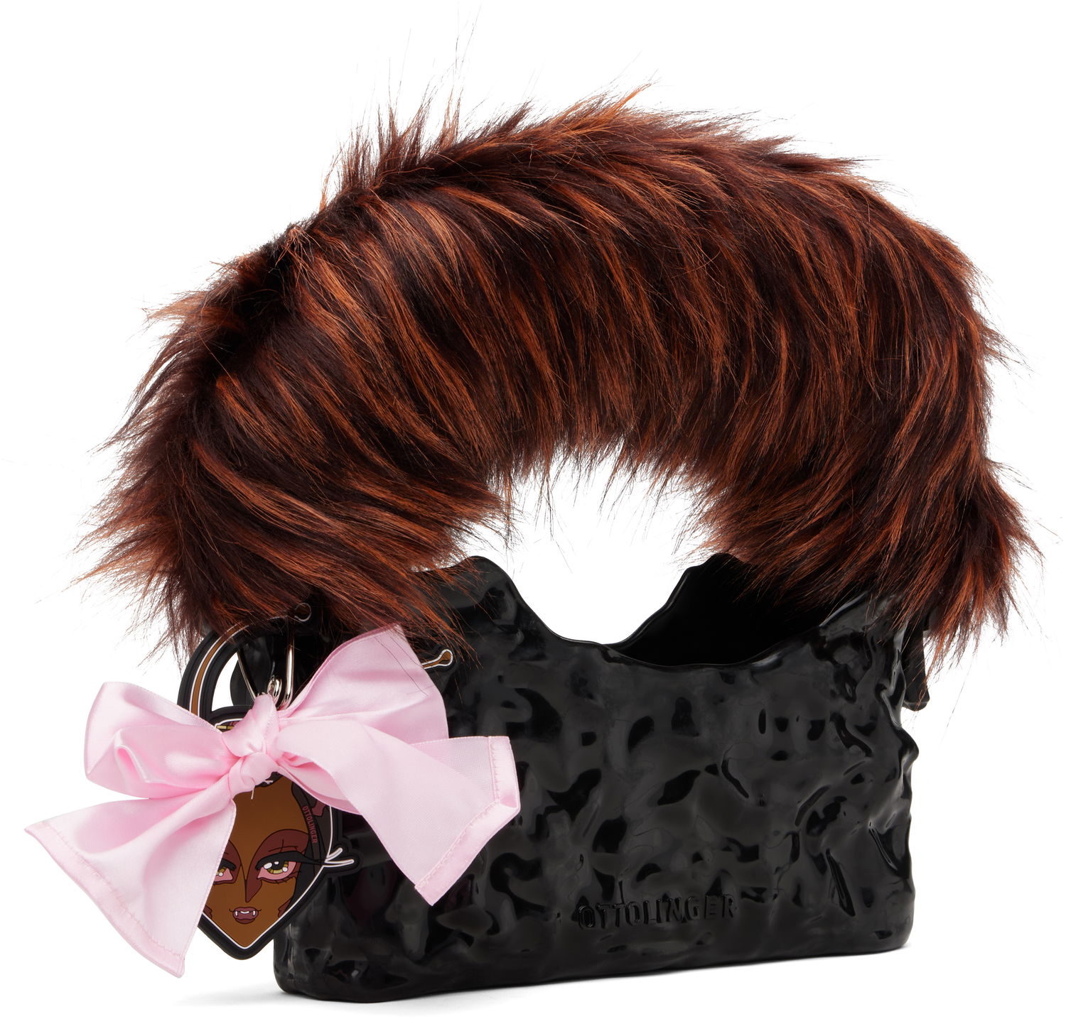 Håndtaske Ottolinger Ottolinger Furry Baguette Ceramic Bag Sort | 126-901326-01, 1
