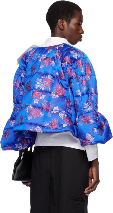 Puffer jakke Comme des Garçons Comme des Garçons Jacquard Quilted Cropped Jacket Blå | GO-J033-051-1, 2