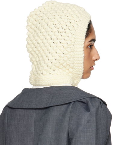 Beanie SHUSHU/TONG SHUSHU/TONG Tied Knit Hood Hvid | MWDCAC06 ACR001, 2