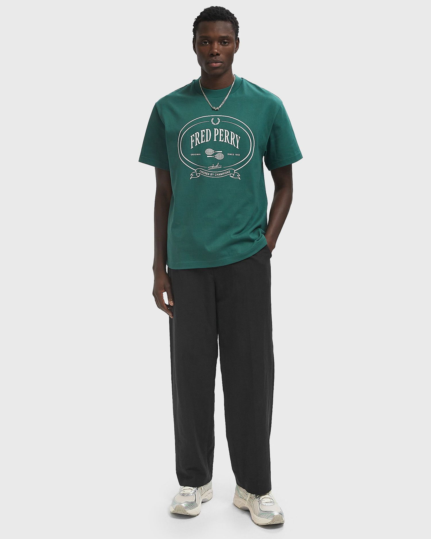 T-shirt Fred Perry Fred Perry Chosen By Champions Graphic T-Shirt Grøn | M1316-Z18, 1