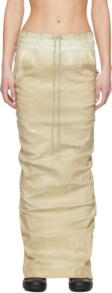 Nederdel Rick Owens Rick Owens DRKSHDW Hollywood Pull On Pillar Denim Maxi Skirt Beige | DS01E3332 SCF, 0