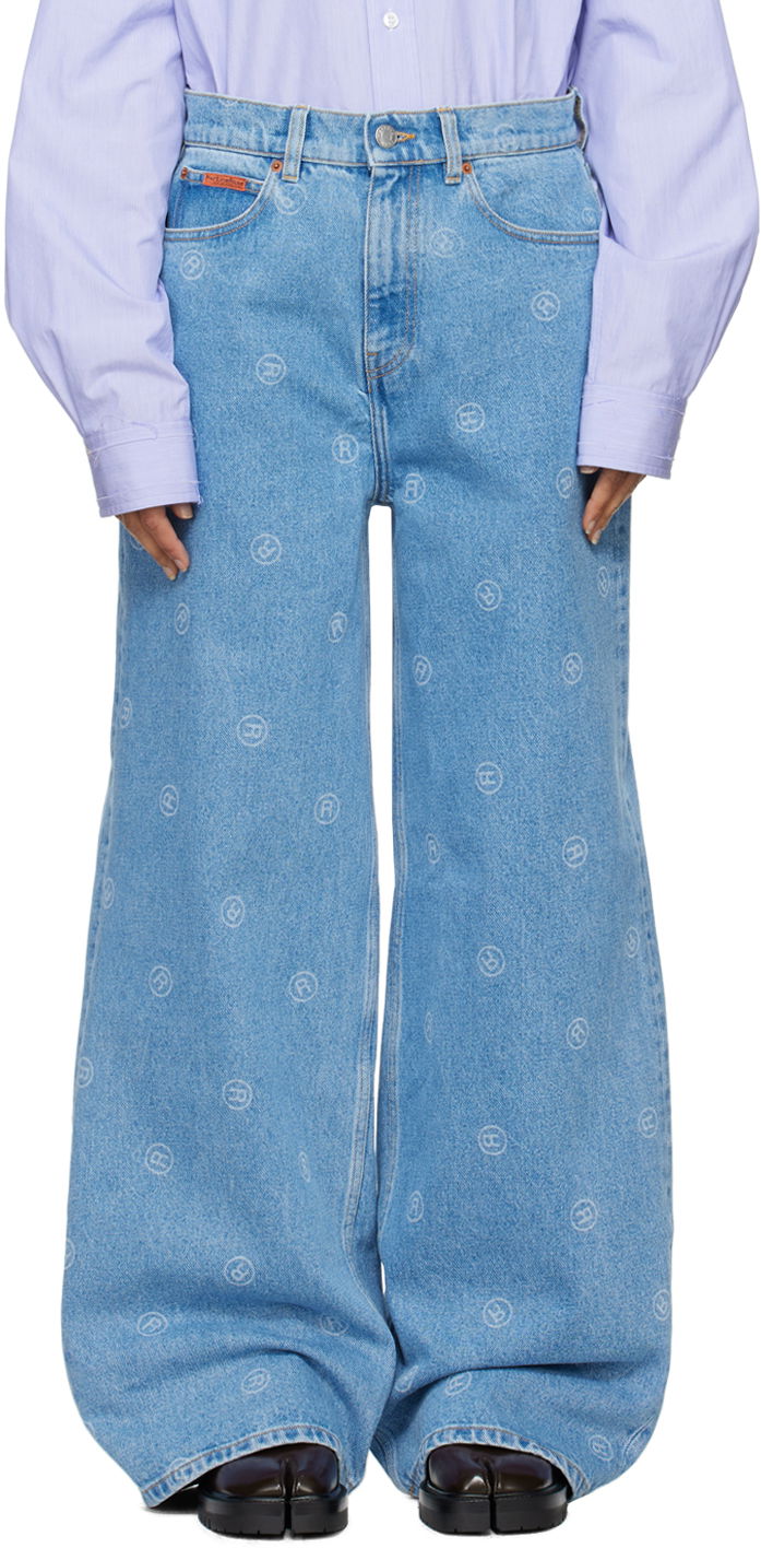 Jeans Martine Rose Wide Leg Jeans Blå | 225WD05508