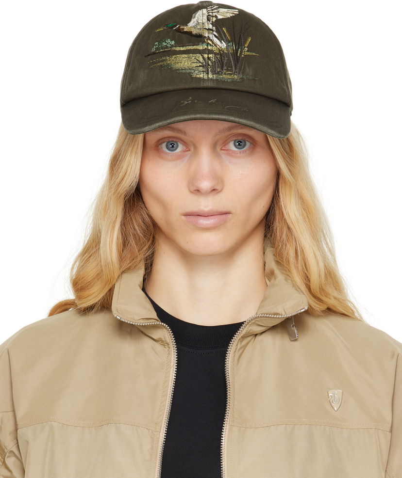Kasket Burberry Burberry Duck Gabardine Baseball Cap Grøn | 8103757