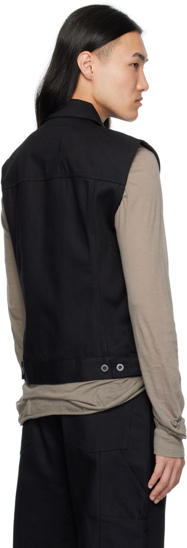 Vest Rick Owens Rick Owens DRKSHDW Hollywood SL Trucker Denim Vest Sort | DL01E6798 BLKJP, 2