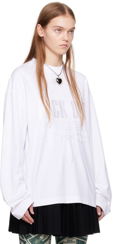 Sweater VETEMENTS VTMNTS Embroidered Long Sleeve T-Shirt Hvid | VL20LS120W, 1