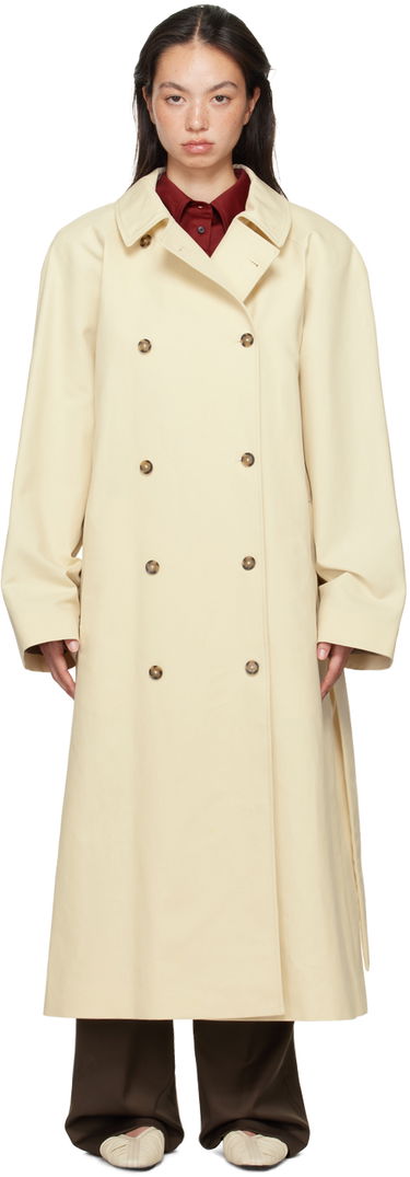 Trenchcoat Loulou de Saison Loulou de Saison Kamina Double-Breasted Trench Coat Beige | KAMINA, 0