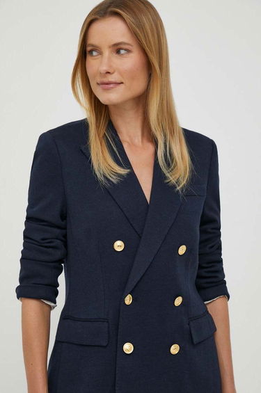 Jakke Polo by Ralph Lauren Double-Breasted Wool-Blend Blazer Mørkeblå | 211910134, 3