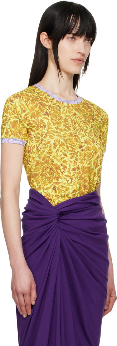 T-shirt Dries Van Noten Dries Van Noten Printed Contrast T-Shirt Gul | 251-011135-1601, 1