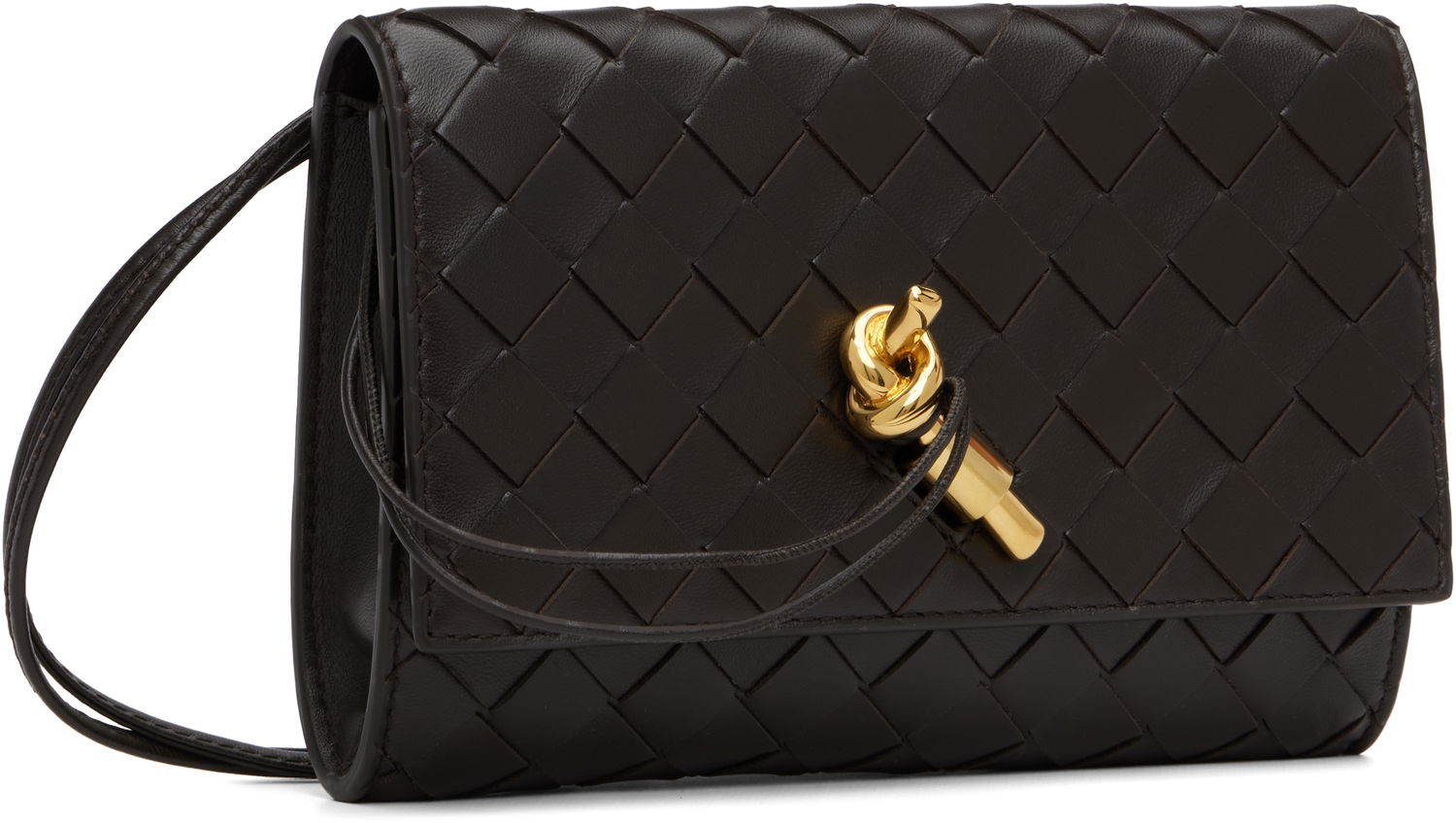 Tegnebog Bottega Veneta Bottega Veneta Andiamo Intrecciato Leather Wallet on a Strap Brun | 836940 VCPP2, 1