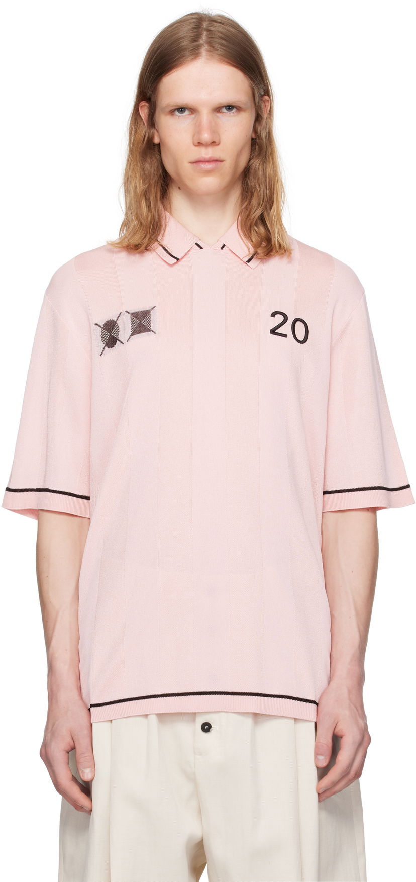 Polo skjorte Jacquemus Jacquemus La Croisière 'The Liga' Polo Shirt Lyserød | 25E255KN542-2432