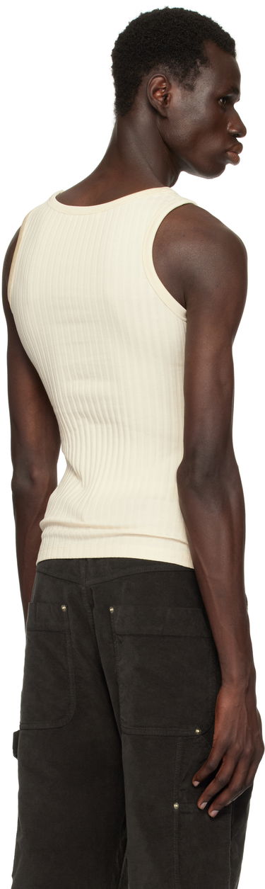 Tanktop Wales Bonner Wales Bonner Groove Tank Top Beige | WS25JE42-JE23-099 RIB JERSEY, 2