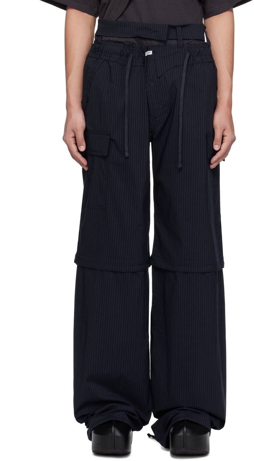 Cargo bukser Ottolinger Ottolinger Baggy Cargo Pinstripe Pants Sort | 106-200106-02