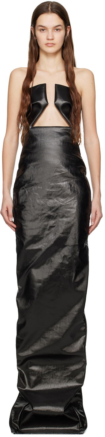 Kjole Rick Owens Lacquered Maxi Dress Sort | RP01C5528 SLQ, 0