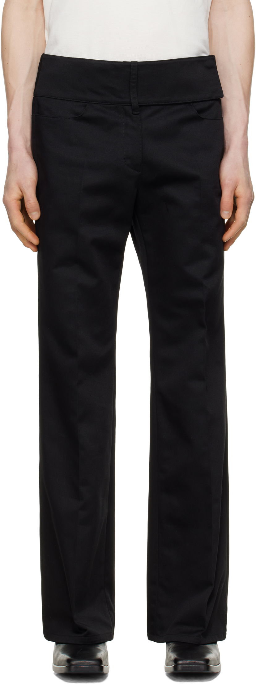 Bukser Courrèges Courrèges Belted Bootcut Trousers Sort | 125CPA929PL0178