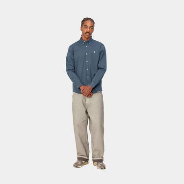 Skjorte Carhartt WIP L/S Madison Shirt "Ore / Wax" Mørkeblå | I023339_1RE_XX, 3