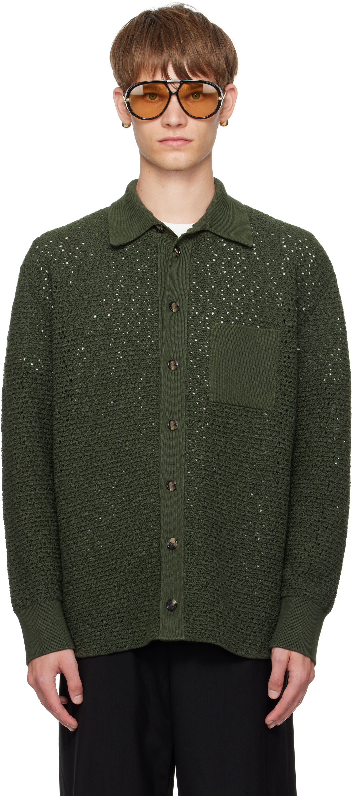 Sweater Bottega Veneta Bottega Veneta Crochet Cardigan Grøn | 841367V5SP03293, 0