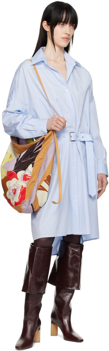Kjole Dries Van Noten Dries Van Noten Belted Shirt Midi Dress Blå | 251-011002-1466, 3