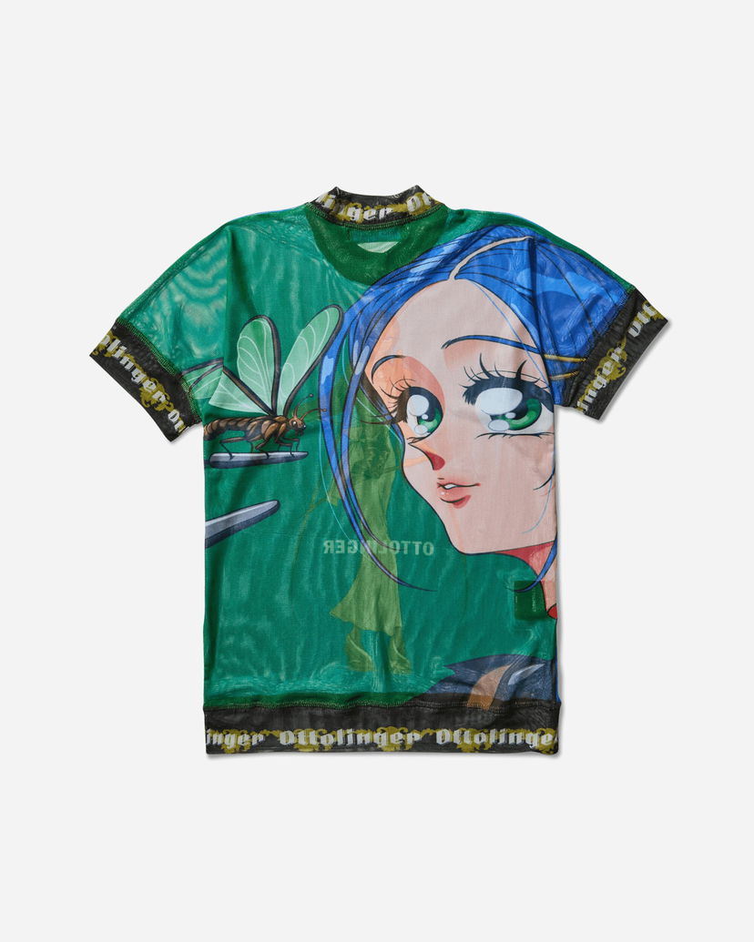 T-shirt Ottolinger Julien Ceccaldi Oversized Mesh T-Shirt Grøn | 10110050102 PRIBLU