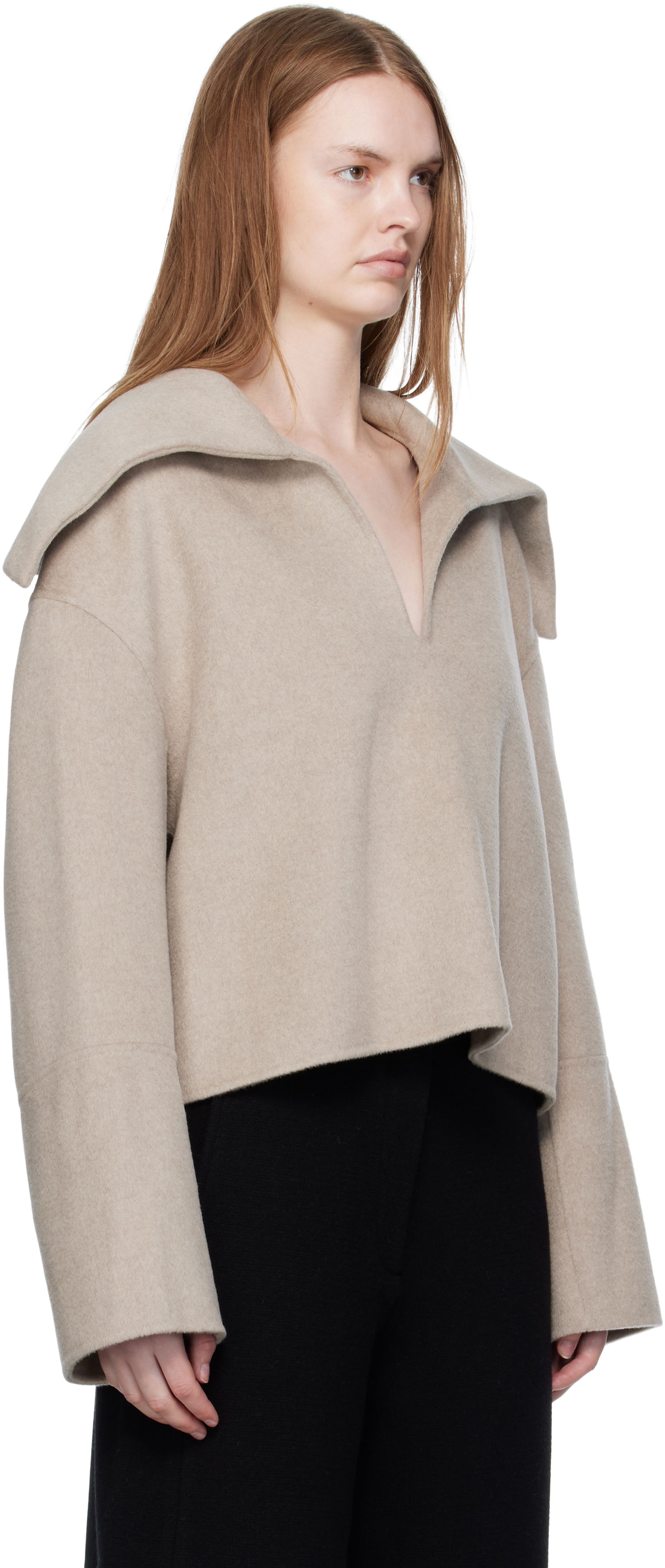Sweater Nanushka Nanushka Maxe Cropped Wool Sweater Beige | NW25PFJK12992, 1