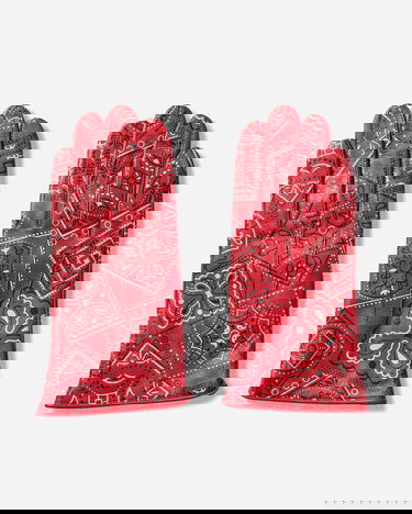 Handsker KAPITAL Leather Cookie Bandana Gloves Rød | K2409XG506 RED, 2