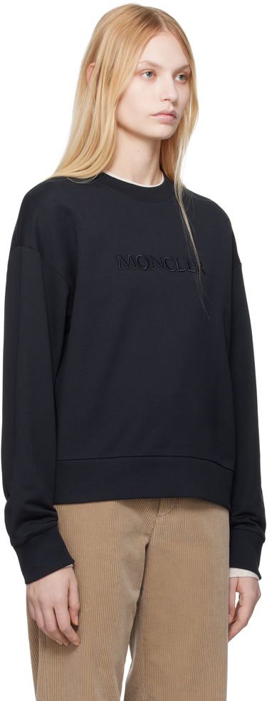 Sweater Moncler Moncler Embroidered Logo Sweatshirt Sort | K10938G0001689A1K, 1