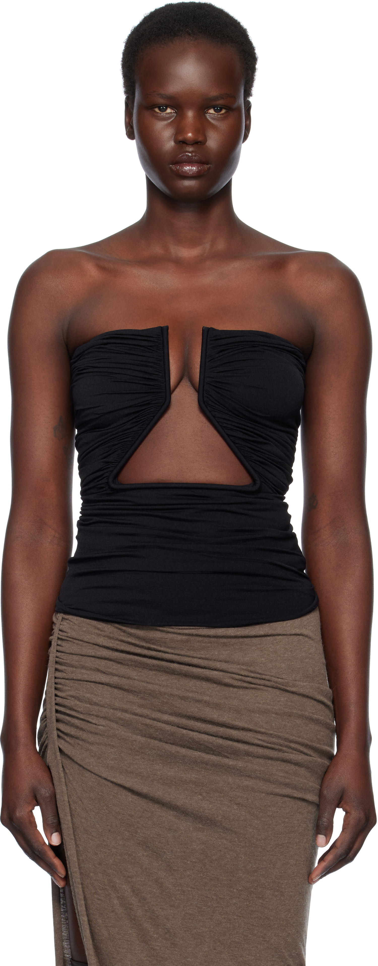Crop top Rick Owens Rick Owens Hollywood Jersey Prong Camisole Sort | RP01E7124 JN, 0