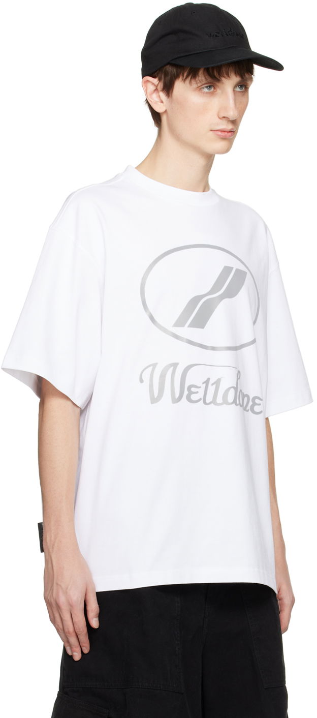 T-shirt We11done Designer Logo-Print T-Shirt Hvid | WD-TP5-19-930-WH, 1