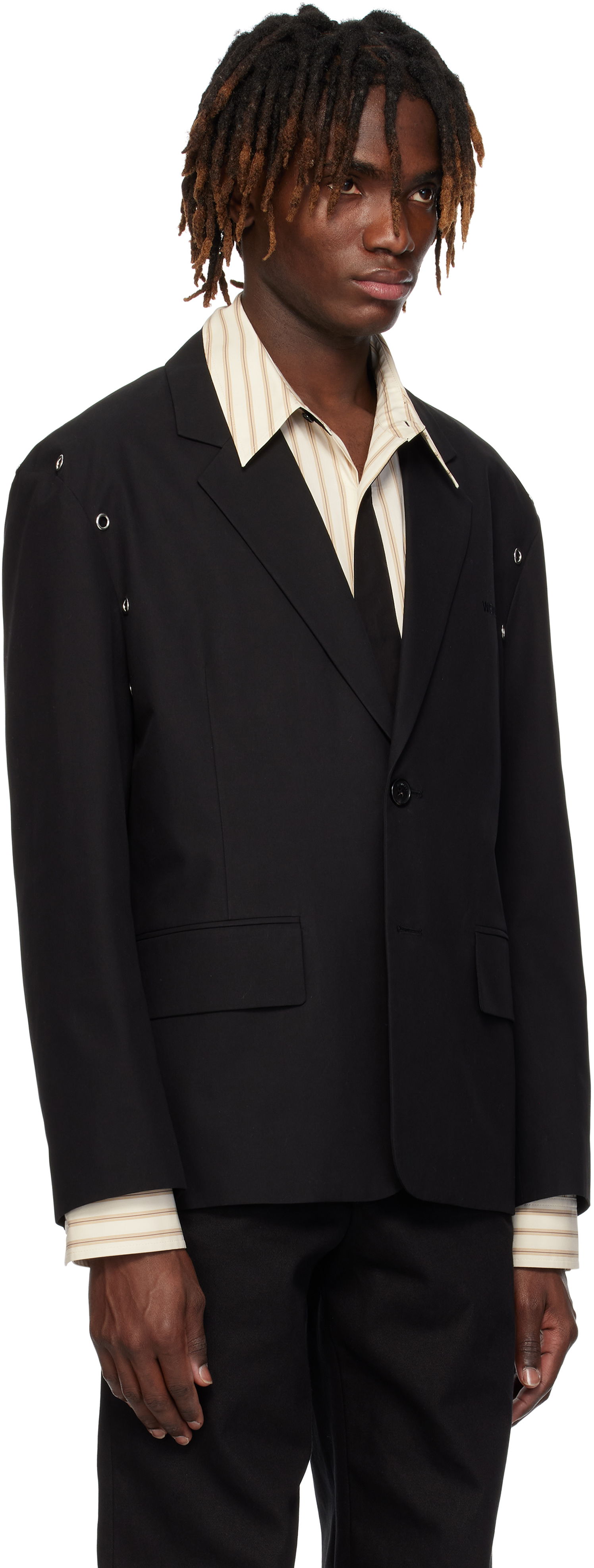 Jakke We11done We11done Eyelet Blazer Sort | WD-JK0-25-025-U-BK, 1