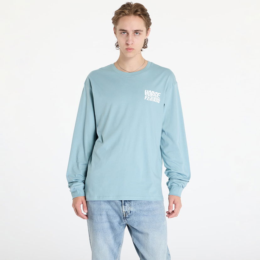 T-shirt Horsefeathers Distort Long Sleeve T-Shirt Blue Haze M Blå | SM1364C
