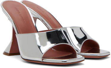 Tilbehør Amina Muaddi Amina Muaddi Lupita Slipper Heeled Sandals Metalisk | LUPITA SLIPPER CL MIRROR, 3