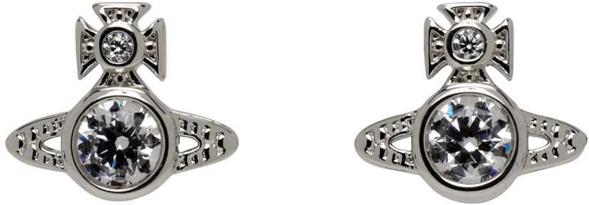 Øreringe Vivienne Westwood Silver Orb Crystal Earrings Metalisk | 62010220-02P102-SM