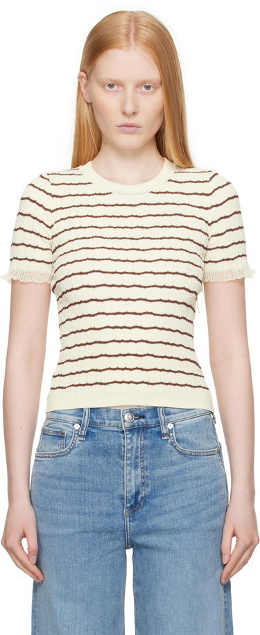 T-shirt rag & bone rag & bone Chiara Stripe Crew T-Shirt Gul | WAS25P025UG25, 0