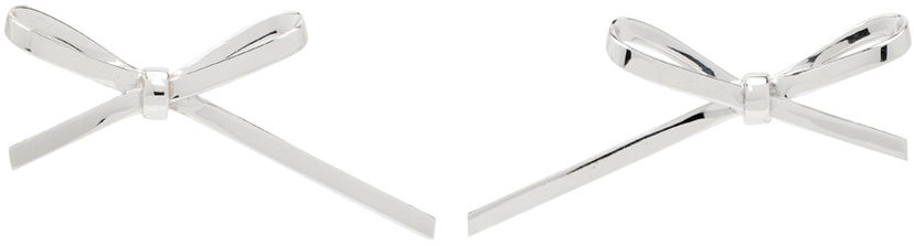 Øreringe We11done We11done Bow Stud Earrings Metalisk | WD-AJ0-24-521-U-SV