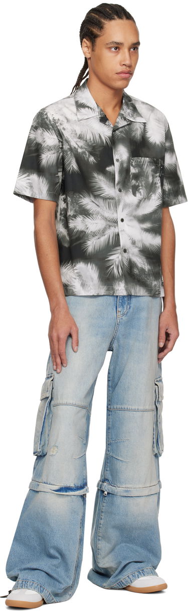 Skjorte Palm Angels Palm Angels Blueprint Palms Shirt Grå | PMGG005S25FAB0031003, 3