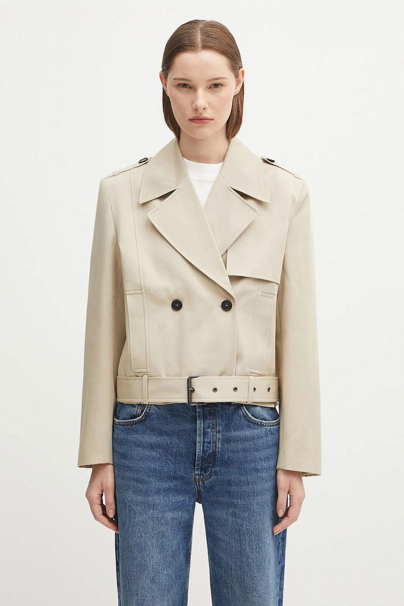 Jakke Anine Bing Anine Bing Greer Cropped Trench Jacket Beige | A.01.11177