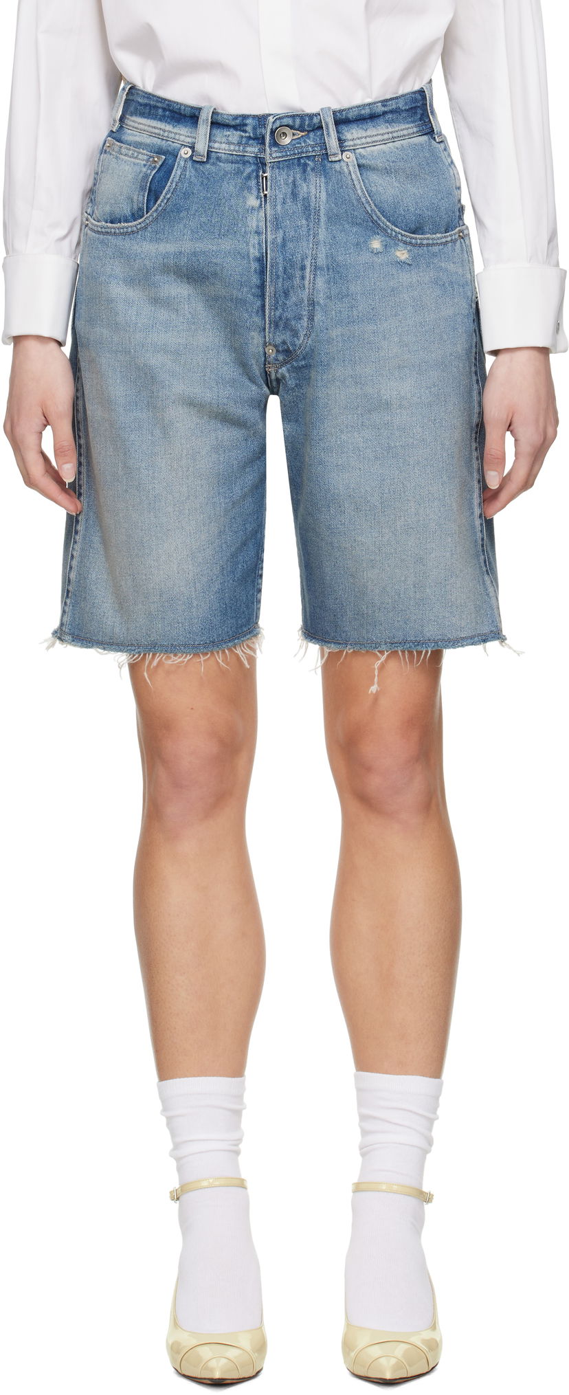Shorts Maison Margiela Maison Margiela Faded Denim Shorts Blå | S50MU0086 S30383