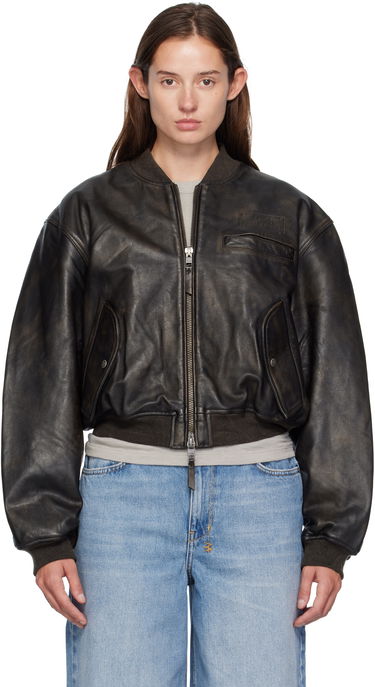 Bomberjakke Ksubi Ksubi Alpha Crop Leather Bomber Jacket Sort | WFA25JK009, 0
