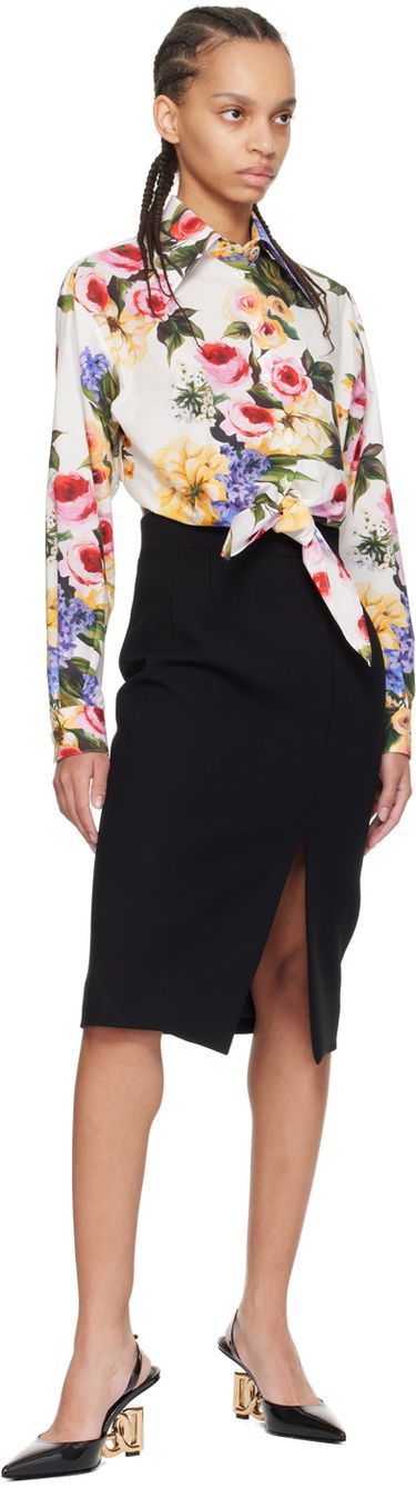 Nederdel Dolce & Gabbana Dolce&Gabbana Slit Midi Skirt Sort | F4CU7T FUBF1, 3