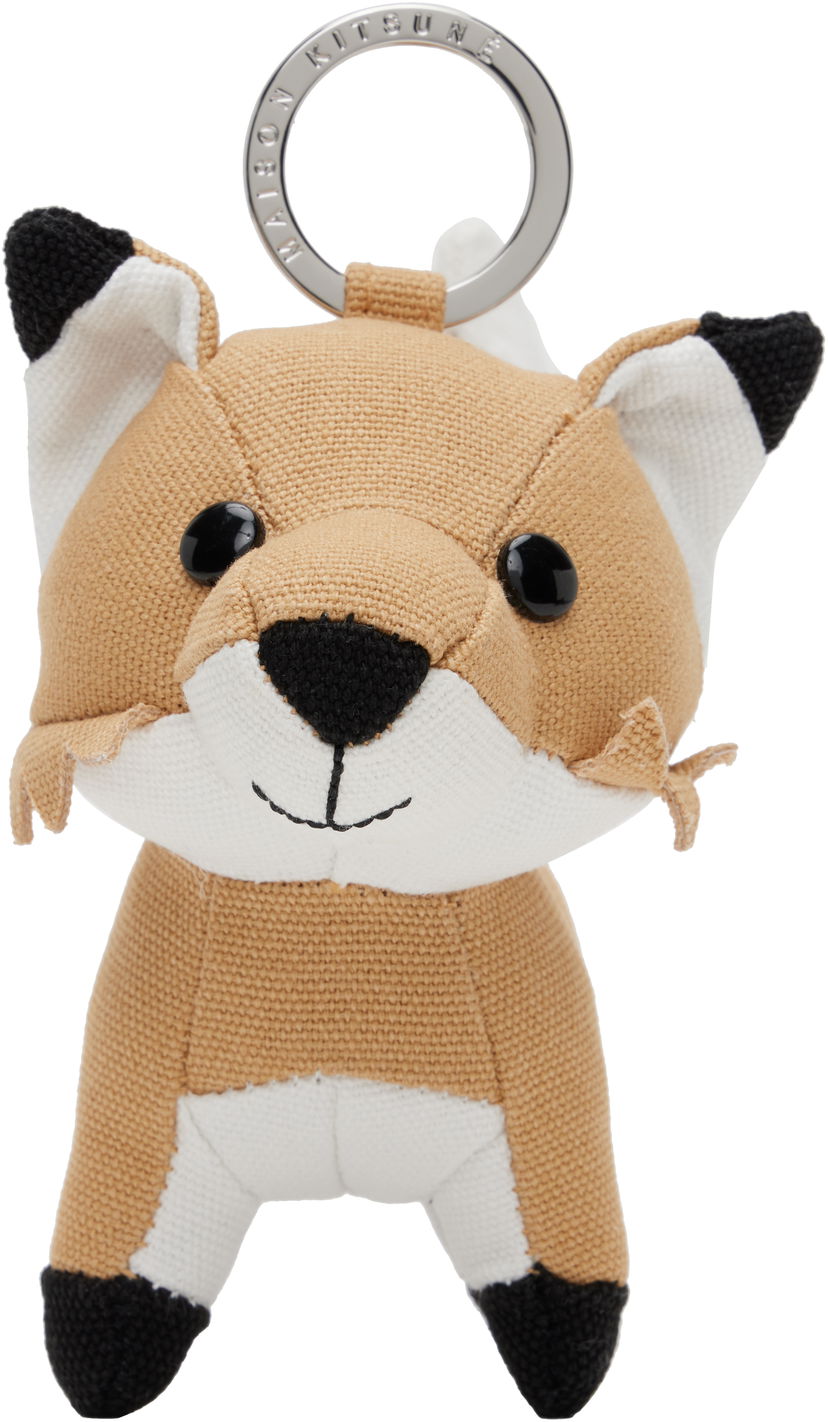 Nøgleringe MAISON KITSUNÉ Maison Kitsuné Fox Bag Charm Keychain Beige | OW06906WW0107