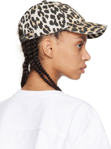 Kasket GANNI GANNI Leopard Print Baseball Cap Flerfarvet | A6303, 2