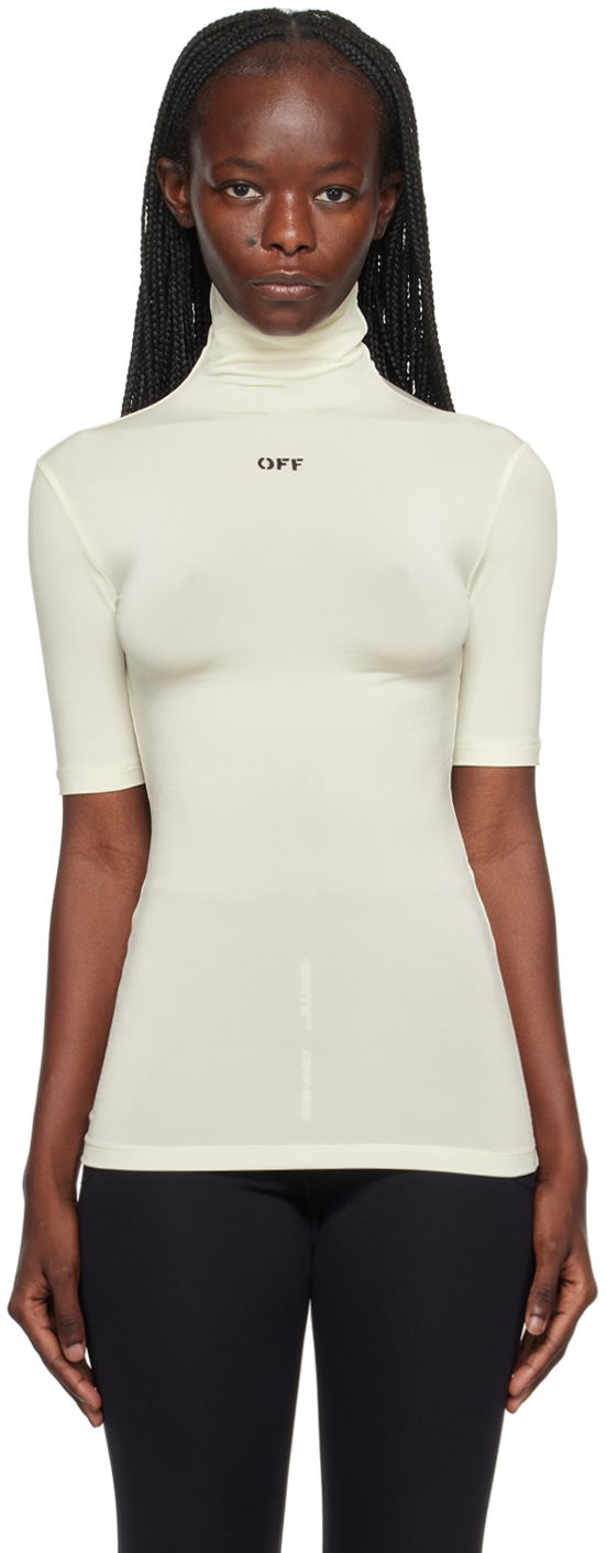 T-shirt Off-White Printed T-Shirt Beige | OWAD137F23JER0010410, 0